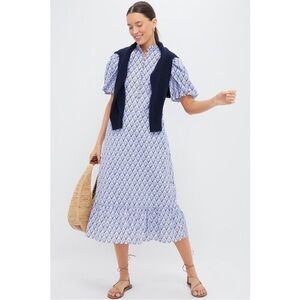 HYACINTH HOUSE Periwinkle Trellis Floral Mimi Midi
Dress Size XL NWT